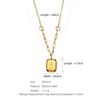 304 Stainless Steel 18K Gold Plated French Style Simple Style Letter Plant Pendant Necklace main image 2