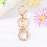 Simple Style Letter Crown Alloy Plating Inlay Rhinestones Bag Pendant Keychain sku image 2