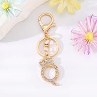 Simple Style Letter Crown Alloy Plating Inlay Rhinestones Bag Pendant Keychain sku image 3