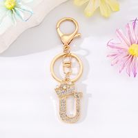 Simple Style Letter Crown Alloy Plating Inlay Rhinestones Bag Pendant Keychain sku image 4