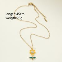 Copper Elegant Sunflower Pendant Necklace main image 2