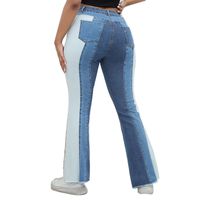 Women's Daily Casual Streetwear Color Block Full Length Contrast Binding Flared Pants Jeans main image 2