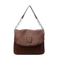 Women's Pu Leather Solid Color Classic Style Flip Cover Shoulder Bag sku image 1