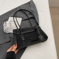 Women's Small Pu Leather Solid Color Elegant Square Flip Cover Shoulder Bag sku image 1
