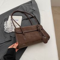 Women's Small Pu Leather Solid Color Elegant Square Flip Cover Shoulder Bag sku image 4