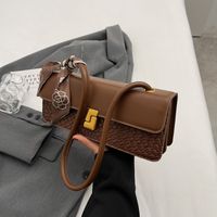 Women's Medium Pu Leather Solid Color Classic Style Zipper Underarm Bag sku image 13
