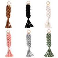 Simple Style Solid Color Cotton Plating Braid Bag Pendant Keychain main image 5