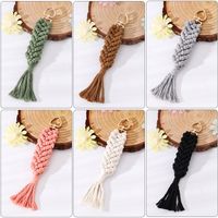 Simple Style Solid Color Cotton Plating Braid Bag Pendant Keychain main image 1
