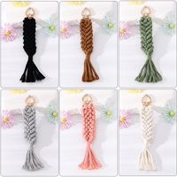 Simple Style Solid Color Cotton Plating Braid Bag Pendant Keychain main image 4