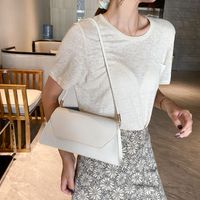 Women's Medium Pu Leather Solid Color Streetwear Square Magnetic Buckle Shoulder Bag main image 4