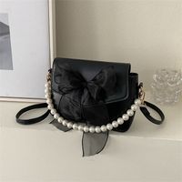 Women's Medium Pu Leather Solid Color Bow Knot Elegant Flip Cover Crossbody Bag main image 6