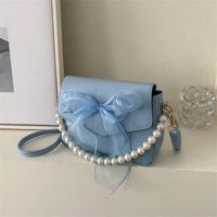 Women's Medium Pu Leather Solid Color Bow Knot Elegant Flip Cover Crossbody Bag main image 3
