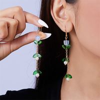 1 Pair Simple Style Classic Style Flower Patchwork Alloy Resin Drop Earrings main image 4
