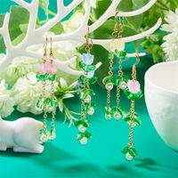 1 Pair Simple Style Classic Style Flower Patchwork Alloy Resin Drop Earrings main image 2