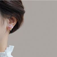 1 Pair Simple Style Classic Style Flower Inlay Alloy Zircon Ear Studs main image 2