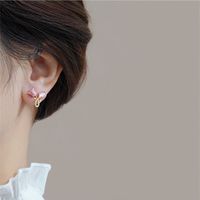 1 Pair Simple Style Classic Style Flower Inlay Alloy Zircon Ear Studs main image 3