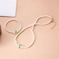 Simple Style Color Block Imitation Pearl Beaded Women's Bracelets Necklace main image 5