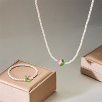 Simple Style Color Block Imitation Pearl Beaded Women's Bracelets Necklace main image 3