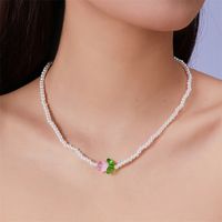 Simple Style Color Block Imitation Pearl Beaded Women's Bracelets Necklace main image 4