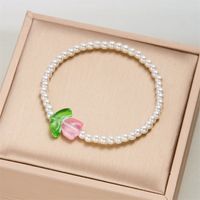Simple Style Color Block Imitation Pearl Beaded Women's Bracelets Necklace sku image 1