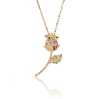 Copper Simple Style Classic Style Flower Inlay Zircon Necklace main image 4