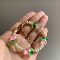 Sweet Tulip Alloy Beaded Women's Bracelets Necklace main image 5