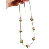 Sweet Tulip Alloy Beaded Women's Bracelets Necklace main image 4