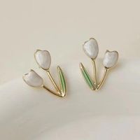 1 Pair Simple Style Flower Plating Alloy Gold Plated Ear Studs sku image 1