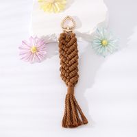 Simple Style Solid Color Cotton Plating Braid Bag Pendant Keychain sku image 2