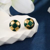 1 Pair Nordic Style XUPING Simple Style Oval Football Enamel Inlay 304 Stainless Steel Artificial Gemstones 18K Gold Plated Ear Studs main image 3
