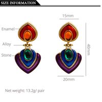 1 Pair Elegant Vintage Style Geometric Enamel Alloy Drop Earrings main image 2