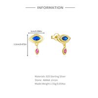 1 Pair Simple Style Eye Plating Sterling Silver Drop Earrings main image 2