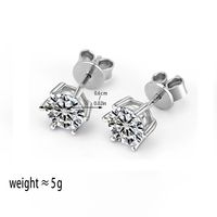 1 Pair Simple Style Round Plating Inlay Copper Zircon White Gold Plated Ear Studs main image 2