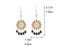 1 Pair Vintage Style Bohemian Water Droplets Petal Crystal Inlay Alloy Rhinestones Drop Earrings main image 2
