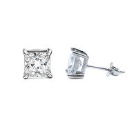 1 Pair Simple Style Square Plating Inlay Copper Zircon White Gold Plated Ear Studs main image 4