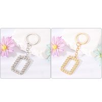 Casual Simple Style Rectangle Alloy Plating Inlay Rhinestones Bag Pendant Keychain main image 6