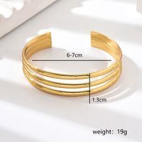 Elegant Simple Style Solid Color 201 Stainless Steel 18K Gold Plated Bangle In Bulk main image 2