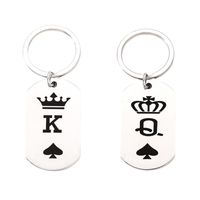 Simple Style Letter Crown Stainless Steel Bag Pendant Keychain main image 4