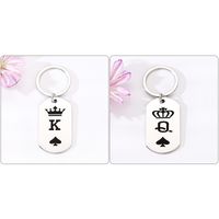 Simple Style Letter Crown Stainless Steel Bag Pendant Keychain main image 5