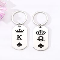 Simple Style Letter Crown Stainless Steel Bag Pendant Keychain main image 1