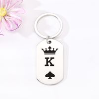 Simple Style Letter Crown Stainless Steel Bag Pendant Keychain sku image 1