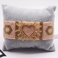 IG Style Casual Elegant Letter Heart Shape Artificial Crystal Glass Beaded Knitting Tassel Women's Bracelets sku image 3
