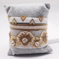 IG Style Heart Shape Flower Glass Knitting Women's Bracelets sku image 4
