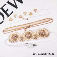 IG Style Heart Shape Flower Glass Knitting Women's Bracelets main image 5