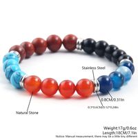 Simple Style Round Stainless Steel Natural Stone Bracelets In Bulk main image 2