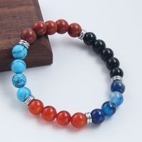 Simple Style Round Stainless Steel Natural Stone Bracelets In Bulk sku image 1