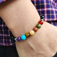 Simple Style Commute Round 304 Stainless Steel Natural Stone Beaded Unisex Bracelets main image 1