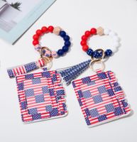 Simple Style Geometric National Flag Silica Gel Beaded Tassel Unisex Keychain main image 5