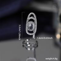 Wholesale Simple Style Oval Copper Inlay Zircon Rings main image 3
