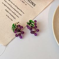 1 Pair Cartoon Style Grape Plating Alloy Ear Studs sku image 1